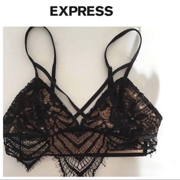 EXPRESS BLACK LACE BRALETTE NWT XS - Picture 6 of 15